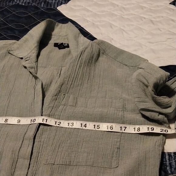 A.N.A. Women Button Front Drawstring Waist Tunic Blouse M - Picture 8 of 12